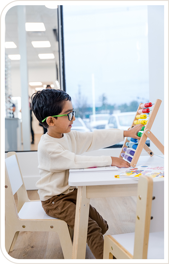 Child doing myopia control exercise